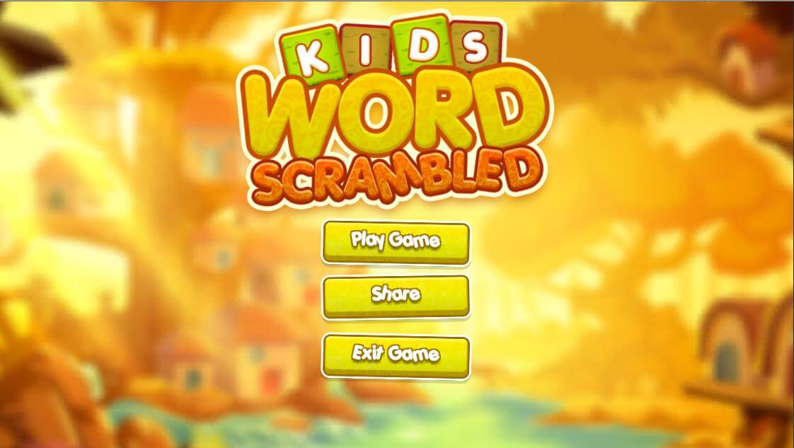 Kids Word Scrambled (Drag  ) + Unity3d LTS + Admob Ads Ready + EASY Reskin